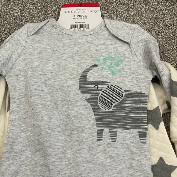 Koala baby Gray Elephant Onesie and Star Pants Set - Picture 3 of 5